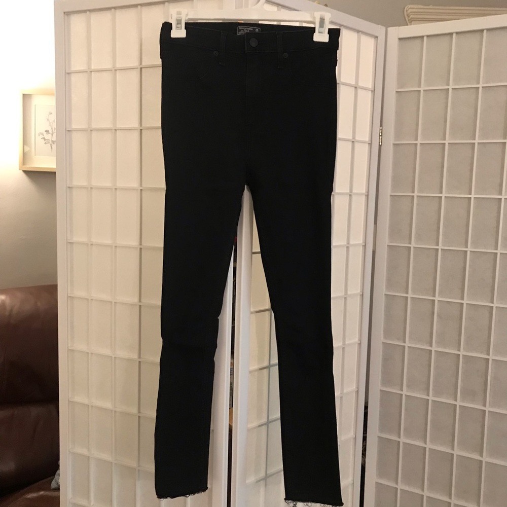 Abercrombie and Fitch High Rise Jean Legging Ankle Jeans Black Size 26 Regular